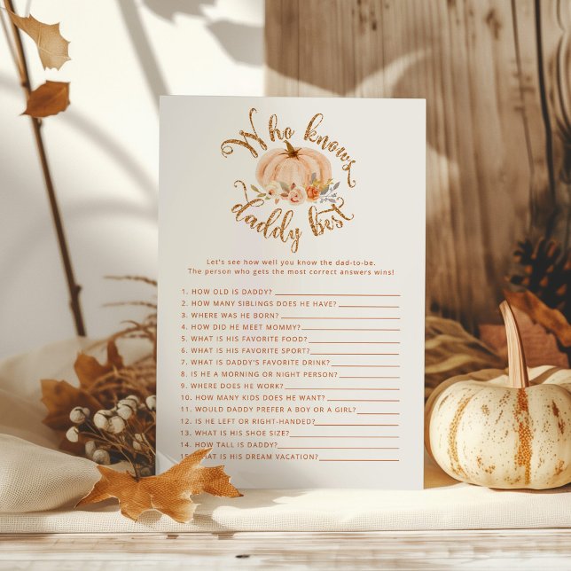 Blommigt-pumpa som känner pappa bästa babydusch (Skapare uppladdad)