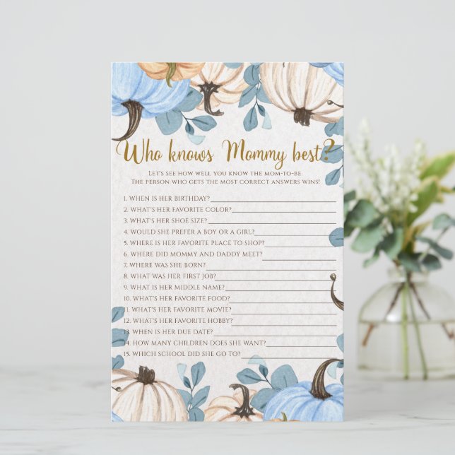 Blommigt-pumpa - Vem vet mammans bästa duschspel (Stående Fram)