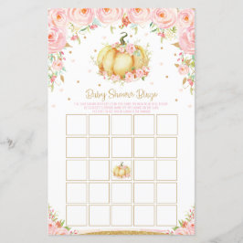 Blommigt Pumpkin Baby Shower Bingo Game Activity