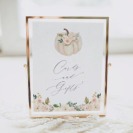 Blommigt Pumpkin Baby Shower Card and Gifts Sign Poster