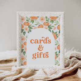 Blommigt Pumpkin Baby Shower Card and Gifts Sign Poster