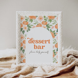 Blommigt Pumpkin Baby Shower Dessert Bord-tecken Poster