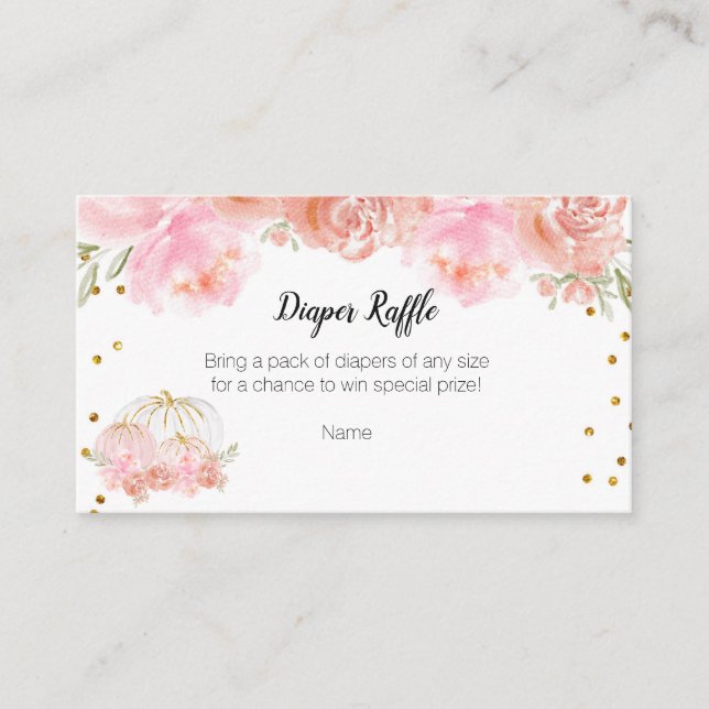 Blommigt Pumpkin Baby Shower - förvrängningskort Tilläggskort (Framsida)