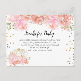 Blommigt Pumpkin Baby Shower - lägg till bok Inbjudan Vykort