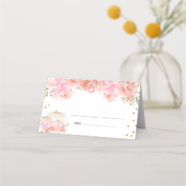 Blommigt Pumpkin Baby Shower Place-kort Placeringskort