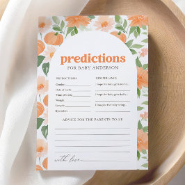 Blommigt Pumpkin Baby Shower Predictions and Advic Inbjudningar