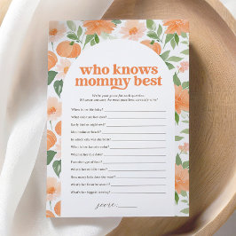 Blommigt Pumpkin Baby Shower som känner Mamma bäst Inbjudningar