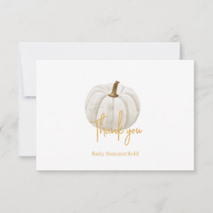 Blommigt Pumpkin Baby Shower Watercolor Botanical Tack Kort