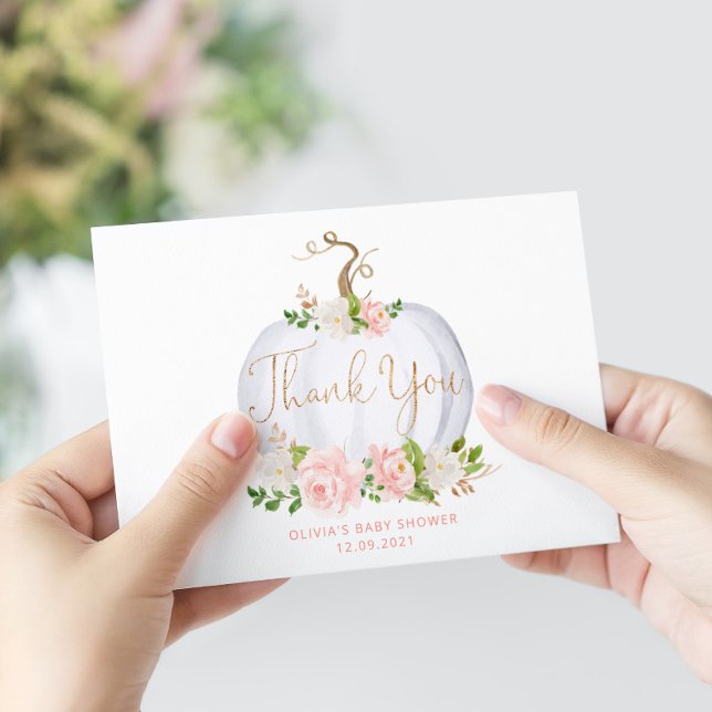  blommigt Pumpkin-babydusch tack vare ditt kort (Skapare uppladdad)