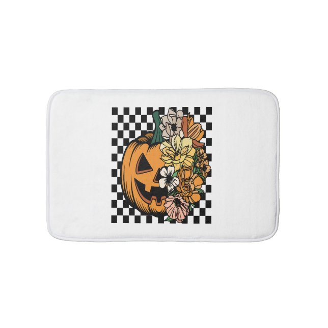 Blommigt Pumpkin Badrumsmatta (Framsidan)