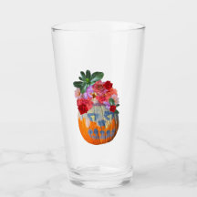 Blommigt Pumpkin Drinking Glass