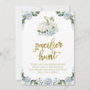 Blommigt Pumpkin Fall Boy Nappar Hunt Game Sign Inbjudningar