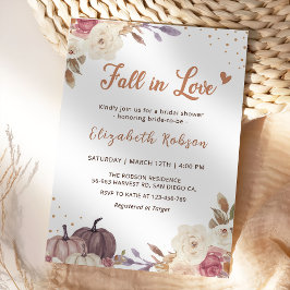 Blommigt Pumpkin Fall in Kärlek Baby Shower-inbjud Inbjudningar