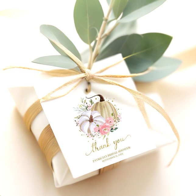 Blommigt Pumpkin Fall Möhippa Favoriter Gåvor Etiketter (Skapare uppladdad)