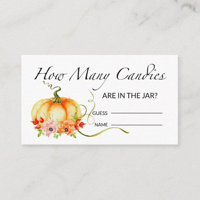 Blommigt pumpkin gissar hur många kanylkort tilläggskort (Framsida)