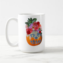 Blommigt Pumpkin Graphic Cutout Mugg
