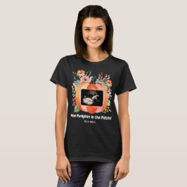 Blommigt Pumpkin Gravid Announcement Ultrasound T Shirt