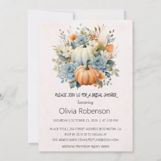 Blommigt Pumpkin Inbjudningskort för möhippan