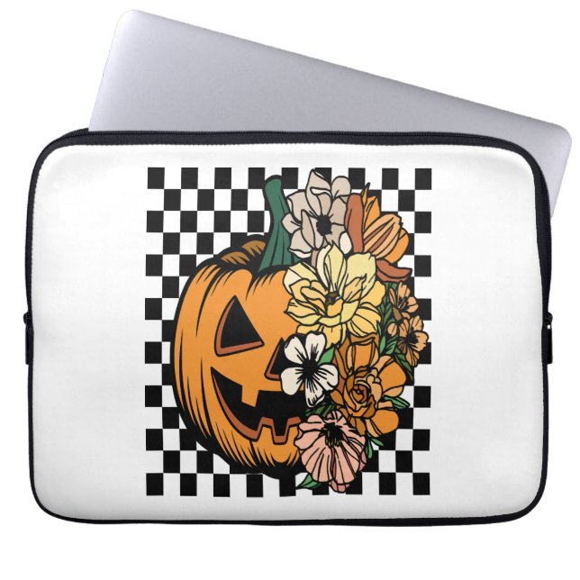 Blommigt Pumpkin Laptop Fodral (Framsidan)