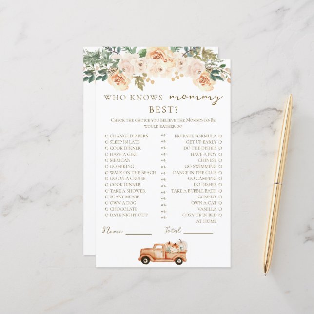 Blommigt Pumpkin Lastbil som känner Mamma bäst (Fram/Back In Situ)