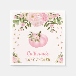 Blommigt Pumpkin-Pappersservett hösten Flicka Pappersservett