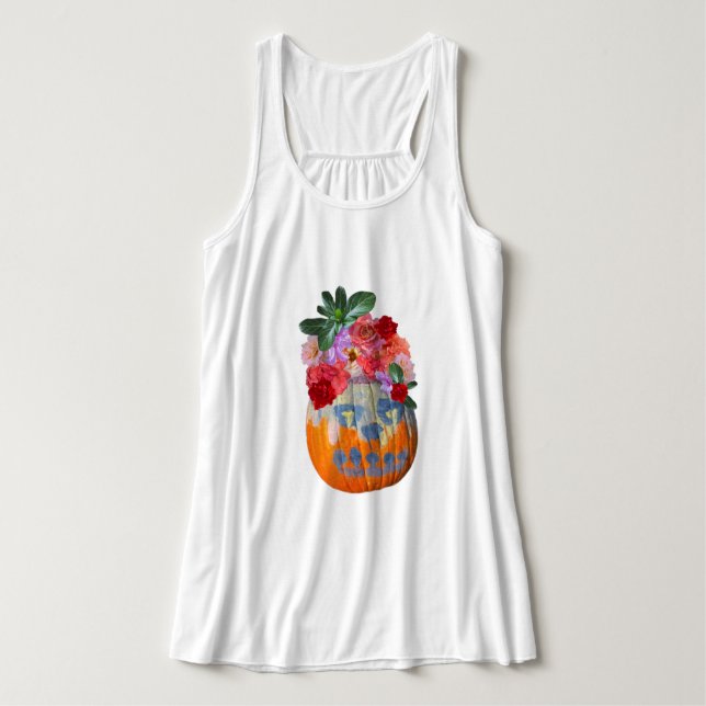 Blommigt Pumpkin Photographic Linne Med Racerback (Design framsida)