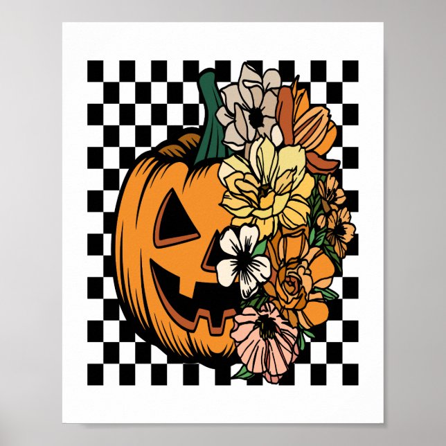 Blommigt Pumpkin Poster (Framsidan)