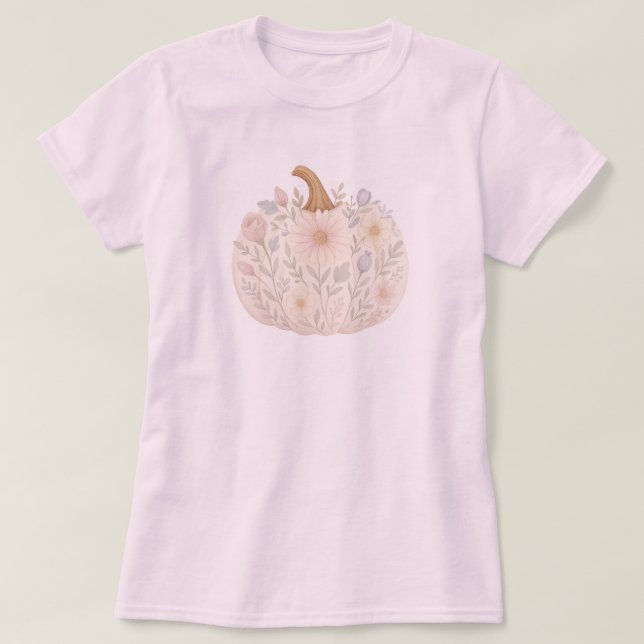 Blommigt Pumpkin T Shirt (Design framsida)