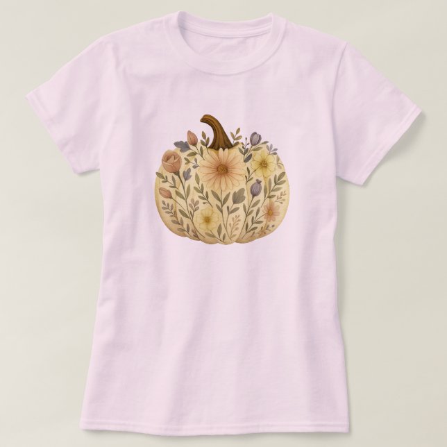 Blommigt Pumpkin T-Shirt (Design framsida)