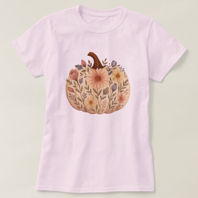 Blommigt Pumpkin T-Shirt (Design framsida)