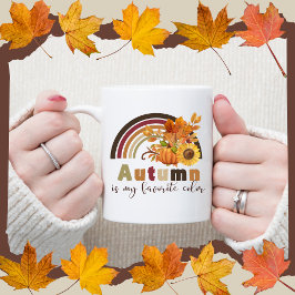 Blommigt Pumpkin Vibes, Vintage Autumn Kaffemugg