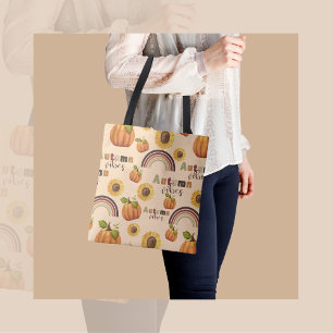 Blommigt Pumpkin Vibes, Vintage Autumn Tygkasse