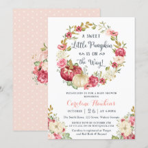 Blommigt Pumpkin WAN Glitter Baby Shower