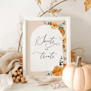 Blommigt Pumpor godis och behandling av babydusch Poster