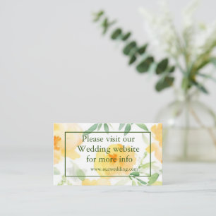 blommigt QR CODE för elegantens gult Peach orange Tilläggskort