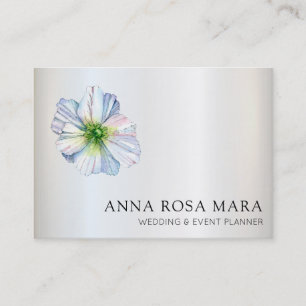 *~* Blommigt QR Flower Rainbow White Anemone Visitkort