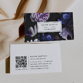 Blommigt QR-kod för Mörk av elegant,  Visitkort