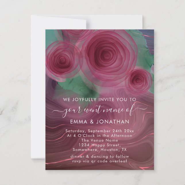 Blommigt QR-kod Marsala Ro Burgundy (Framsida)