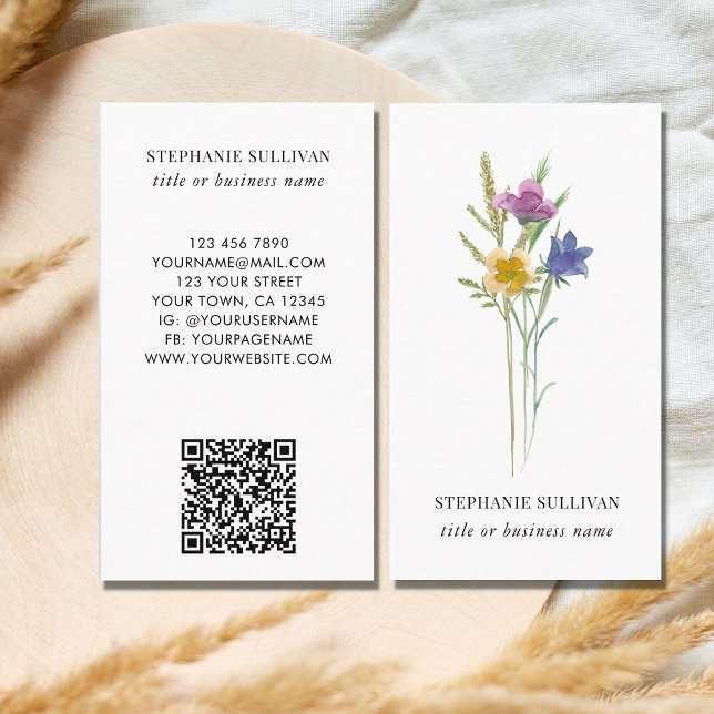Blommigt QR-kod Visitkort (Skapare uppladdad)