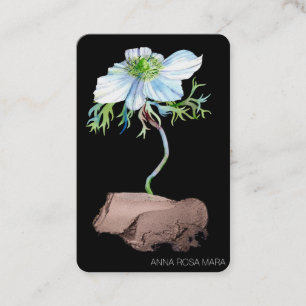 *~ Blommigt QR kod White Anemone Ro Guld Visitkort