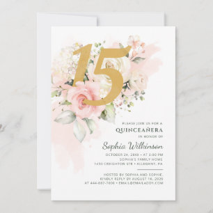 Blommigt Quinceanera Botanical 15:e födelsedagen Inbjudningar