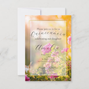 Blommigt Quinceañera/Bröllop/födelsedagsinbjudan Inbjudningar