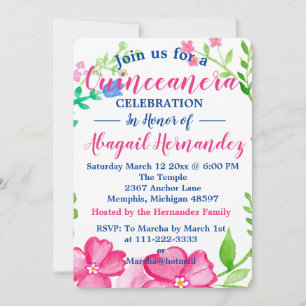 Blommigt Quinceanera Firande Julkort