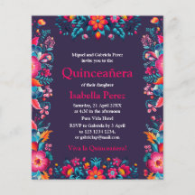 Blommigt Quinceanera Lila Mexikansk fiesta Birthda