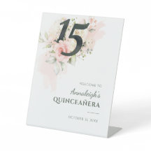 Blommigt Quinceanera Rosa 15:e Födelsedagsfesten