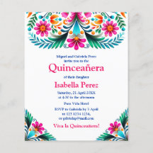 Blommigt Quinceanera White Mexican Fiesta Birthday