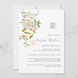 Blommigt Rabbit och Eggs EasterVibe Business Open Inbjudningar