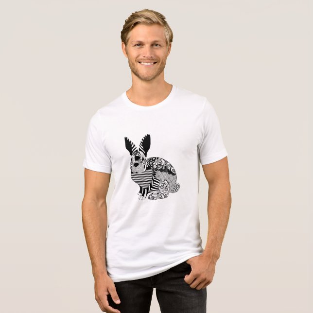 Blommigt Rabbit T Shirt (Framsida Full)