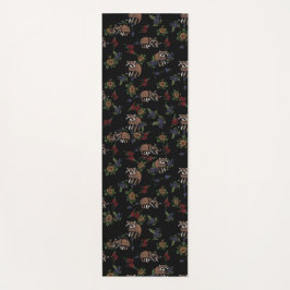 Blommigt Raccoons Cute Sleeping Raccoon Mönster