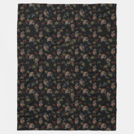 Blommigt Raccoons Cute Sleeping Raccoon Mönster Fleecefilt